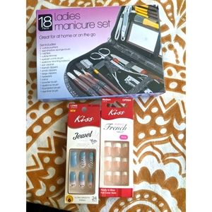 Kiss fake nail sets and manicure set